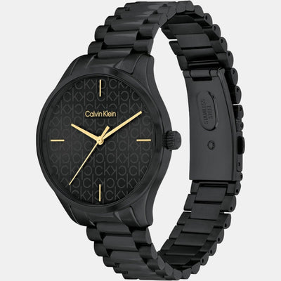 Ck Iconic Unisex Quartz Black Dial Analog Stainless Steel Watch 25200170