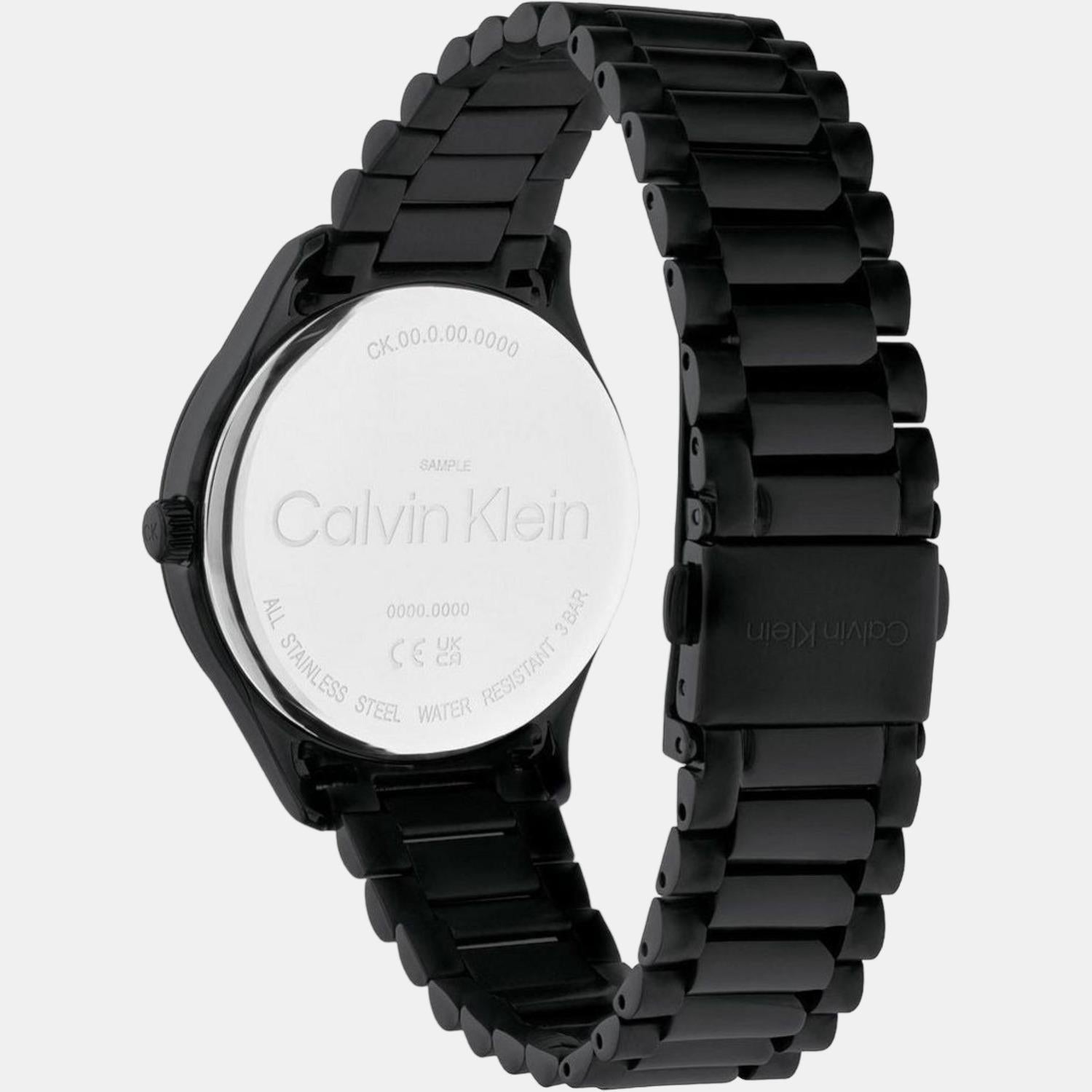 Ck Iconic Unisex Quartz Black Dial Analog Stainless Steel Watch 25200170