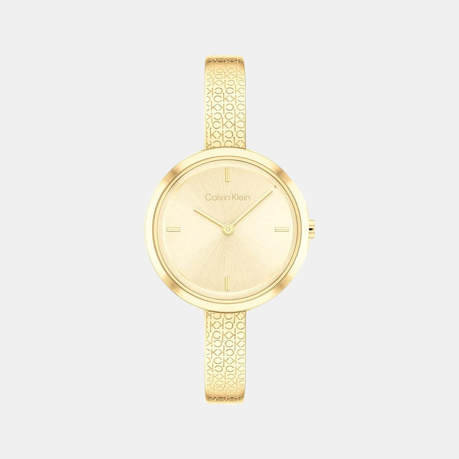 Ck Iconic Women Quartz Gold Dial Analog Stainless Steel Watch 25200182