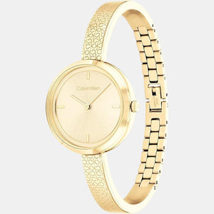 Ck Iconic Women Quartz Gold Dial Analog Stainless Steel Watch 25200182