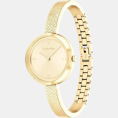 Ck Iconic Women Quartz Gold Dial Analog Stainless Steel Watch 25200182