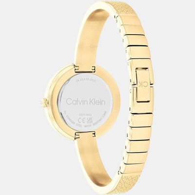 Ck Iconic Women Quartz Gold Dial Analog Stainless Steel Watch 25200182