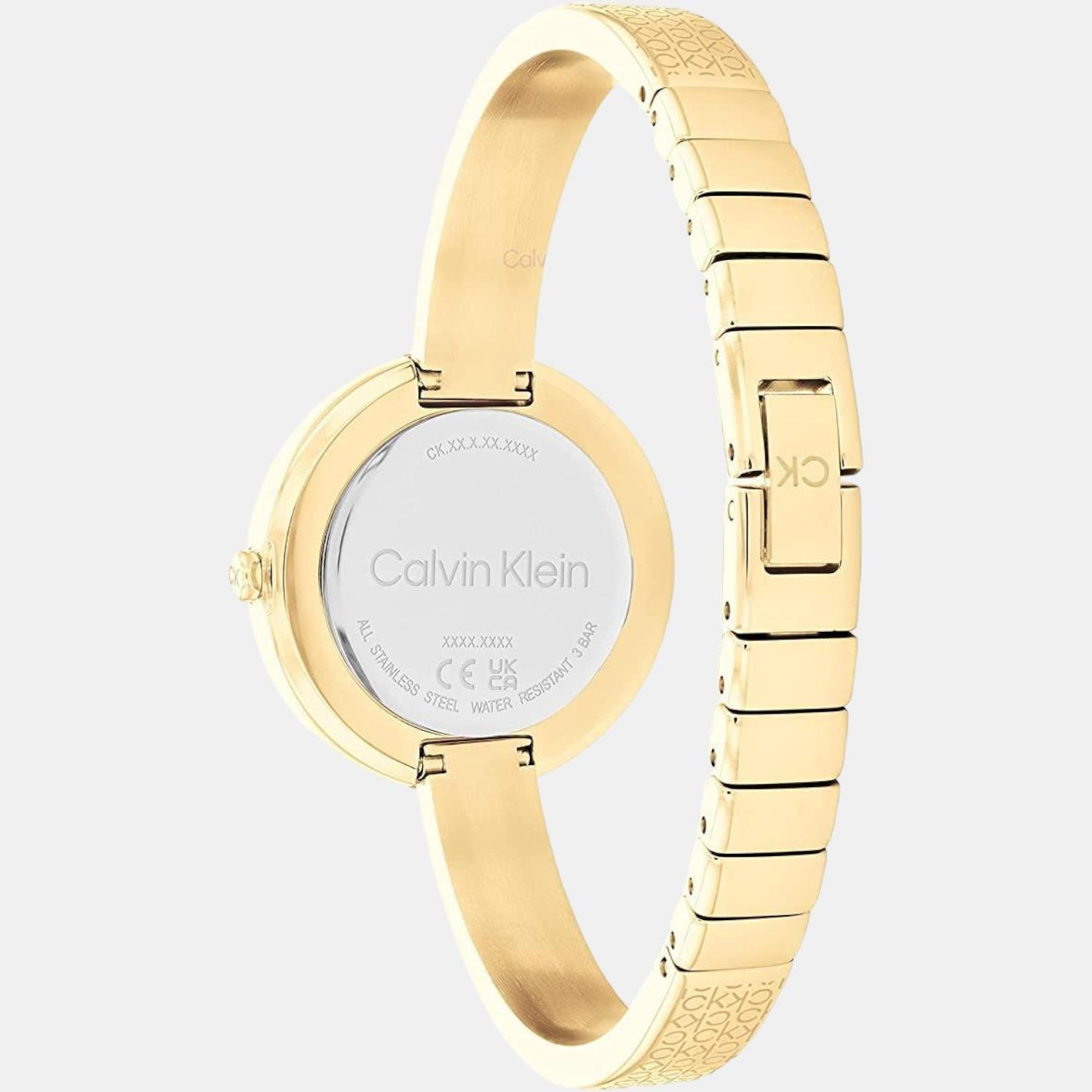 Ck Iconic Women Quartz Gold Dial Analog Stainless Steel Watch 25200182