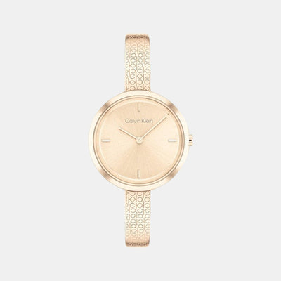 Ck Iconic Women Quartz Rose Gold Dial Analog Stainless Steel Watch 25200183