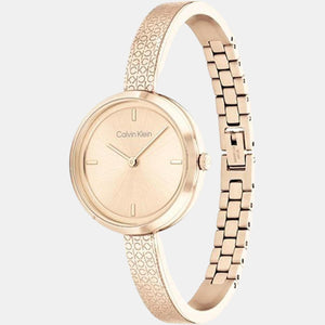 Ck Iconic Women Quartz Rose Gold Dial Analog Stainless Steel Watch 25200183