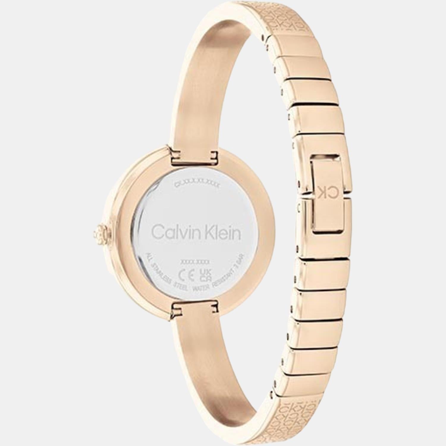 Ck Iconic Women Quartz Rose Gold Dial Analog Stainless Steel Watch 25200183
