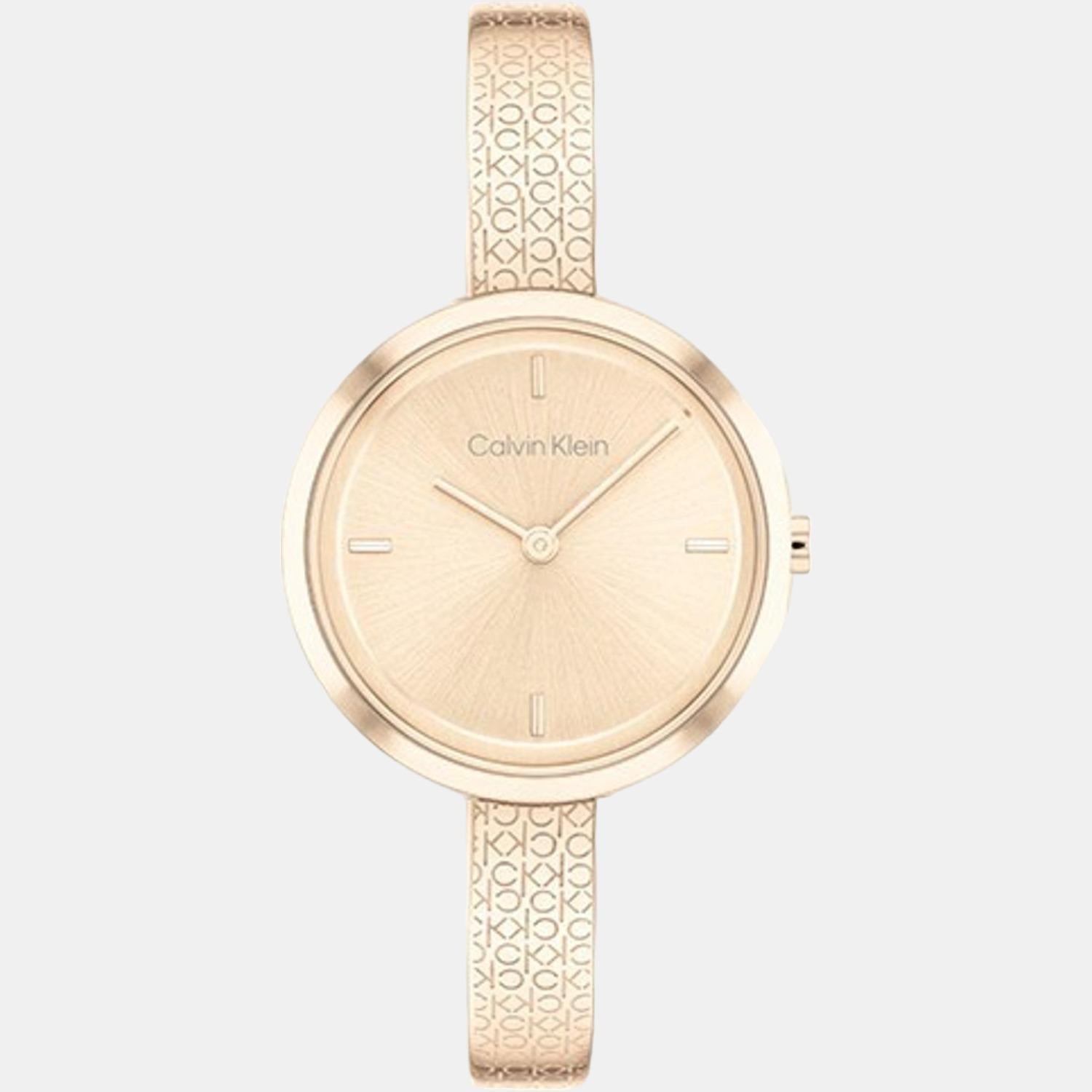 Ck Iconic Women Quartz Rose Gold Dial Analog Stainless Steel Watch 25200183