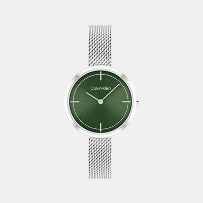 Ck Iconic Women Quartz Green Dial Analog Stainless Steel Watch 25200185