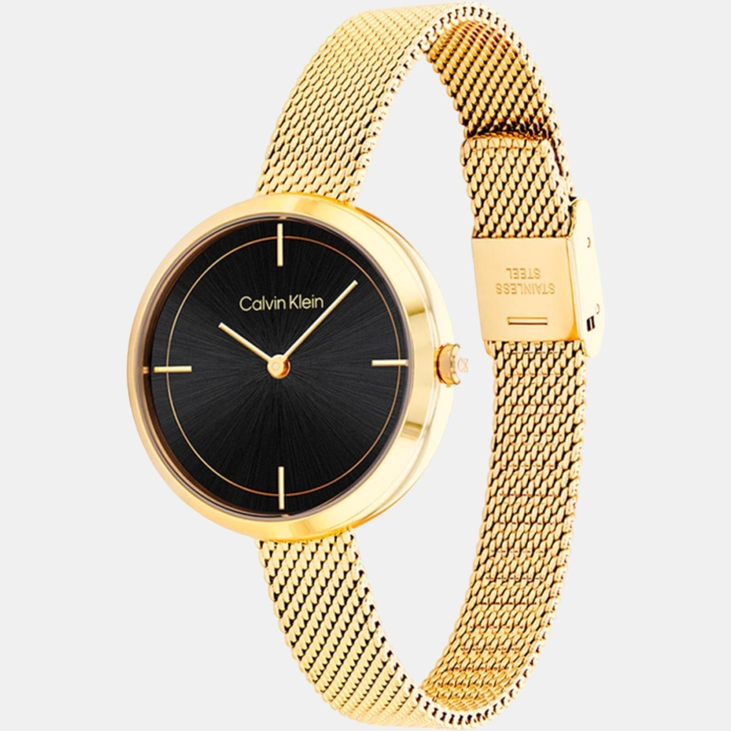 Ck Iconic Women Quartz Black Dial Analog Stainless Steel Watch 25200186