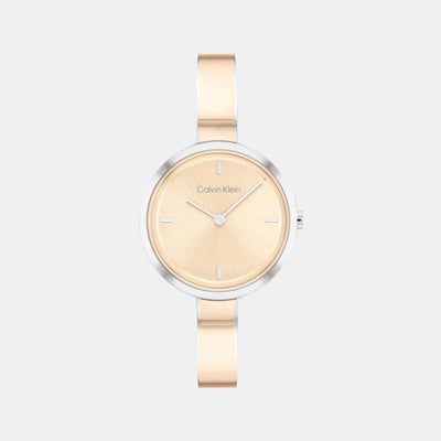 Ck Iconic Women Quartz Rose Gold Dial Analog Stainless Steel Watch 25200188