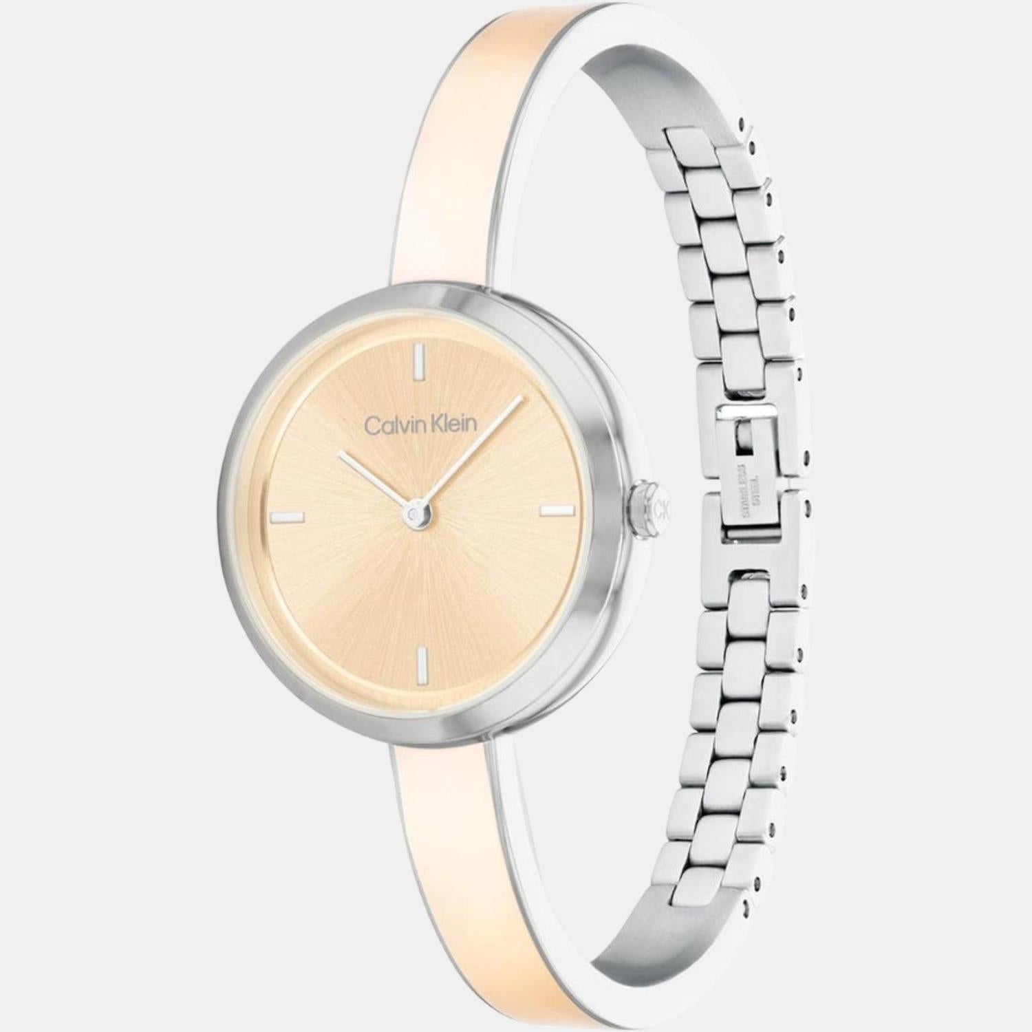Ck Iconic Women Quartz Rose Gold Dial Analog Stainless Steel Watch 25200188
