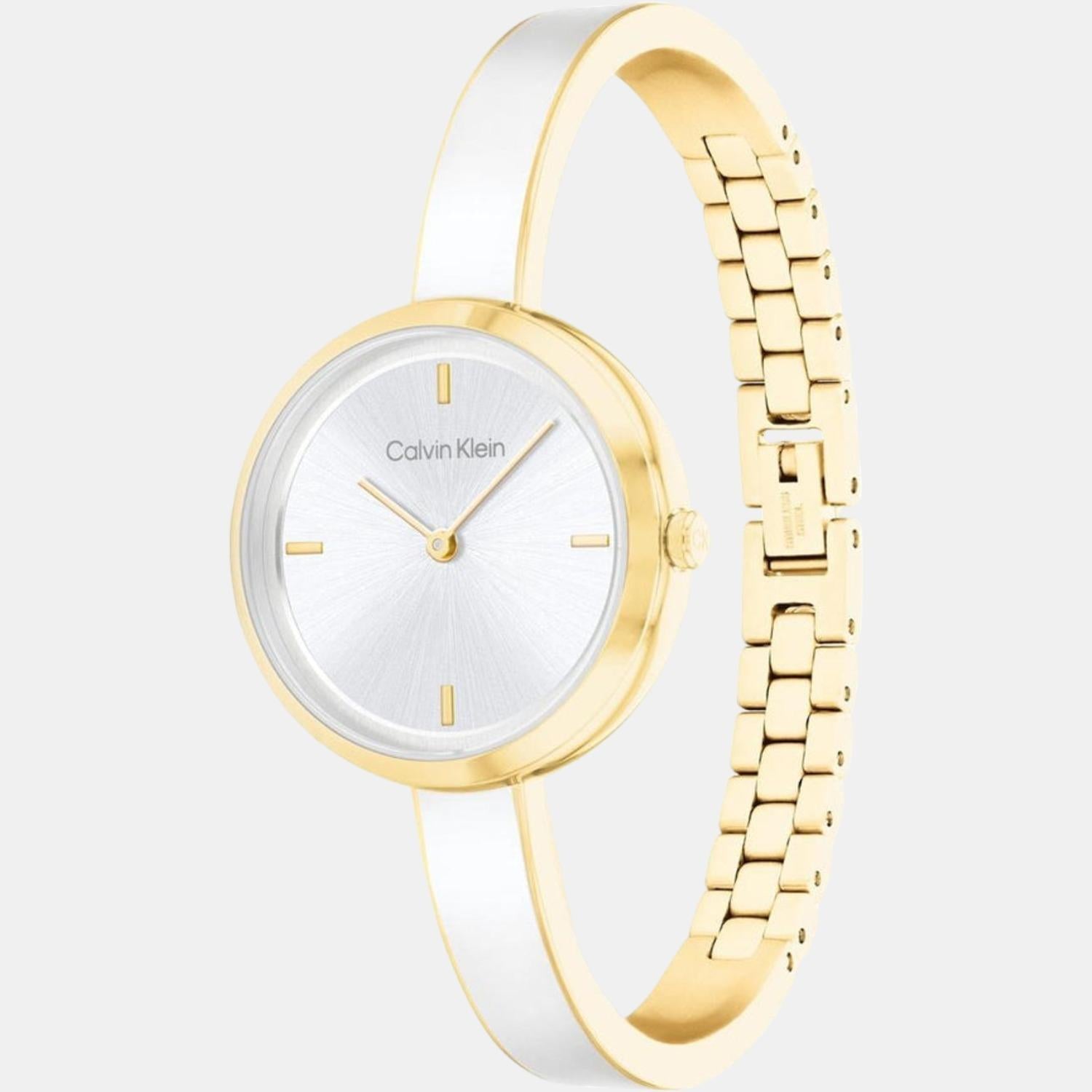 Ck Iconic Women Quartz White Dial Analog Stainless Steel Watch 25200189