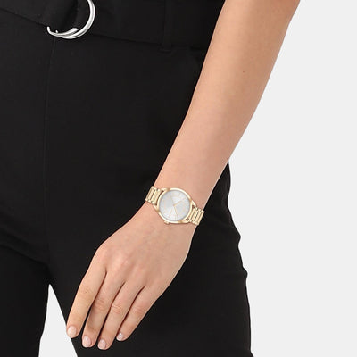 Essentials Women Quartz Grey Dial Analog Stainless Steel Watch 25200191