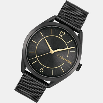 Essentials Women Quartz Black Dial Analog Stainless Steel Watch 25200194
