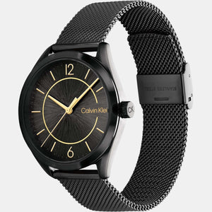 Essentials Women Quartz Black Dial Analog Stainless Steel Watch 25200194