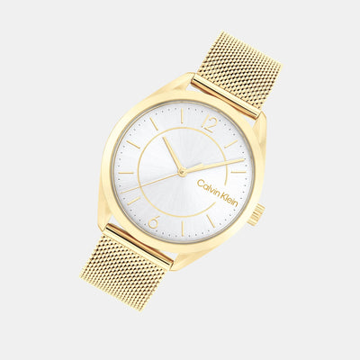 Essentials 3H Women Quartz Silver Dial Analog Stainless Steel Watch 25200195