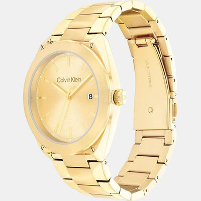 Casual Essentials Men Quartz Gold Dial Analog Stainless Steel Watch 25200199