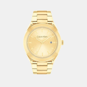 Casual Essentials Men Quartz Gold Dial Analog Stainless Steel Watch 25200199
