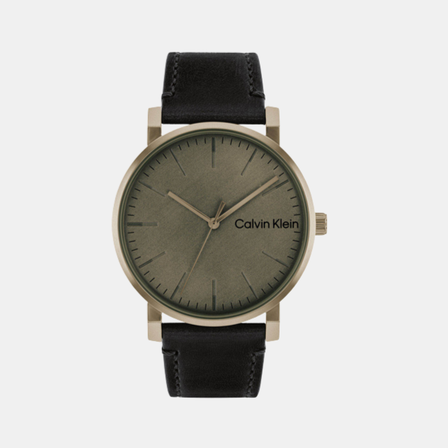 Ck Slate Men Quartz Grey Dial Analog Leather Watch 25200263