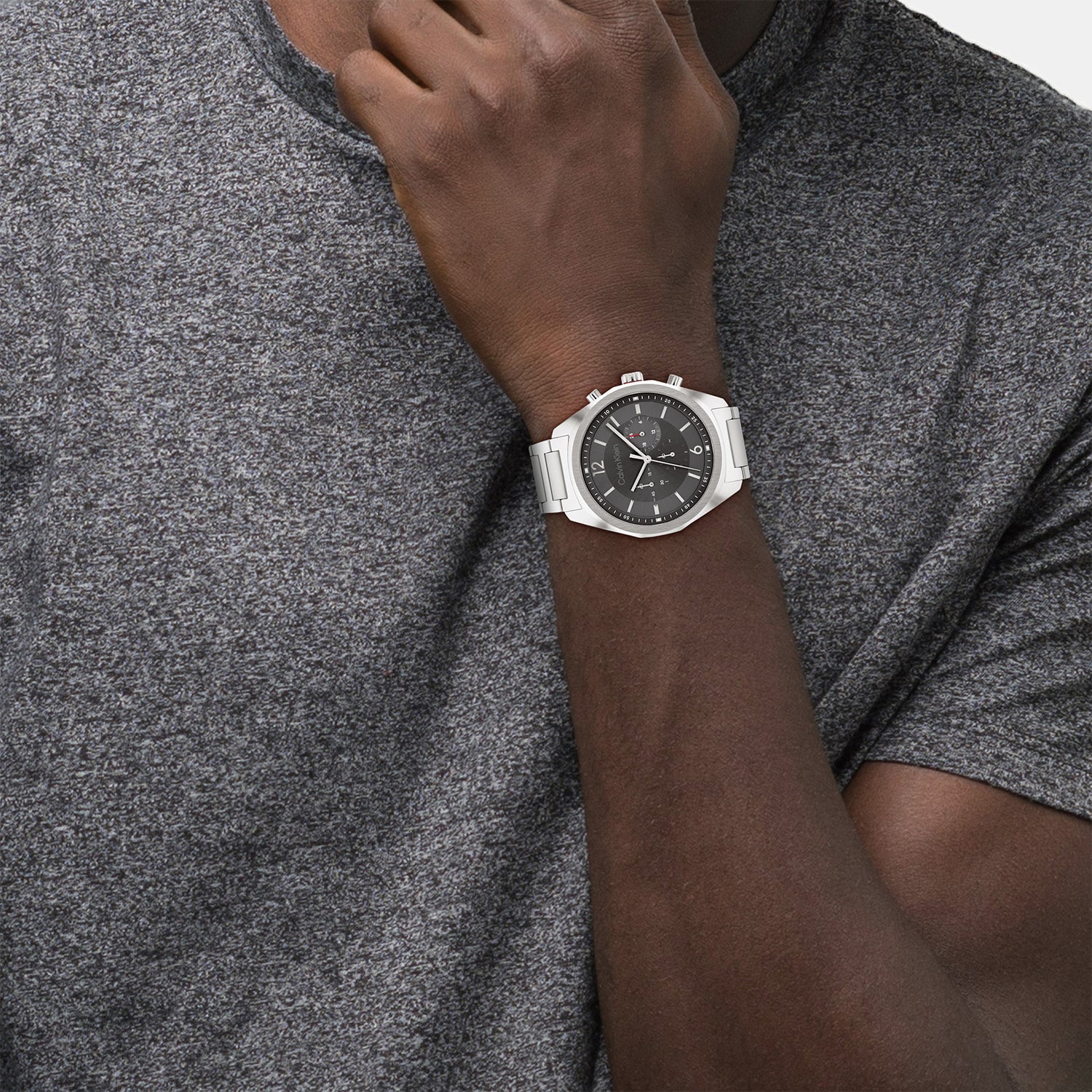 Ck Force Men Quartz Grey Dial Chronograph Stainless Steel Watch 25200264