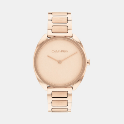 Ck Adorn Women Quartz Gold Dial Analog Stainless Steel Watch 25200277