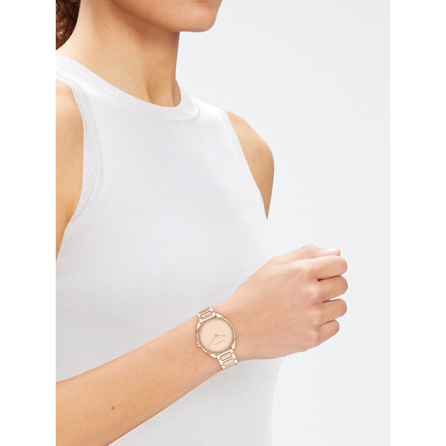Ck Adorn Women Quartz Gold Dial Analog Stainless Steel Watch 25200277