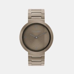 Ck Eccentric Unisex Quartz Khaki Dial Analog Stainless Steel Watch 25200292