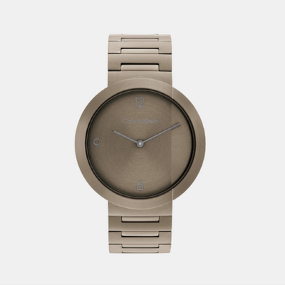 Ck Eccentric Unisex Quartz Khaki Dial Analog Stainless Steel Watch 25200292