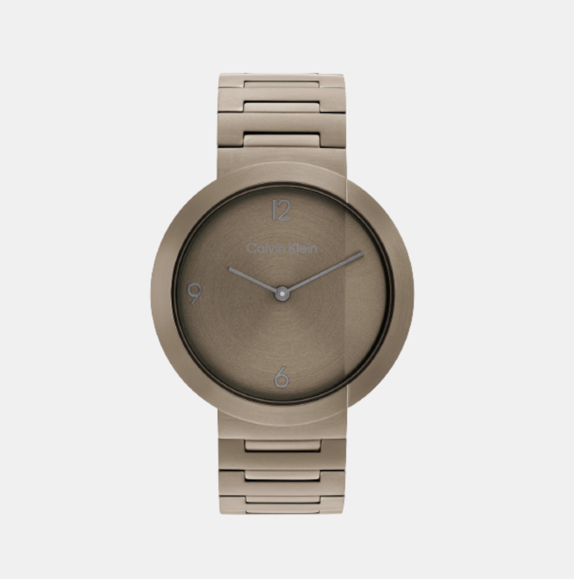 Ck Eccentric Unisex Quartz Khaki Dial Analog Stainless Steel Watch 25200292
