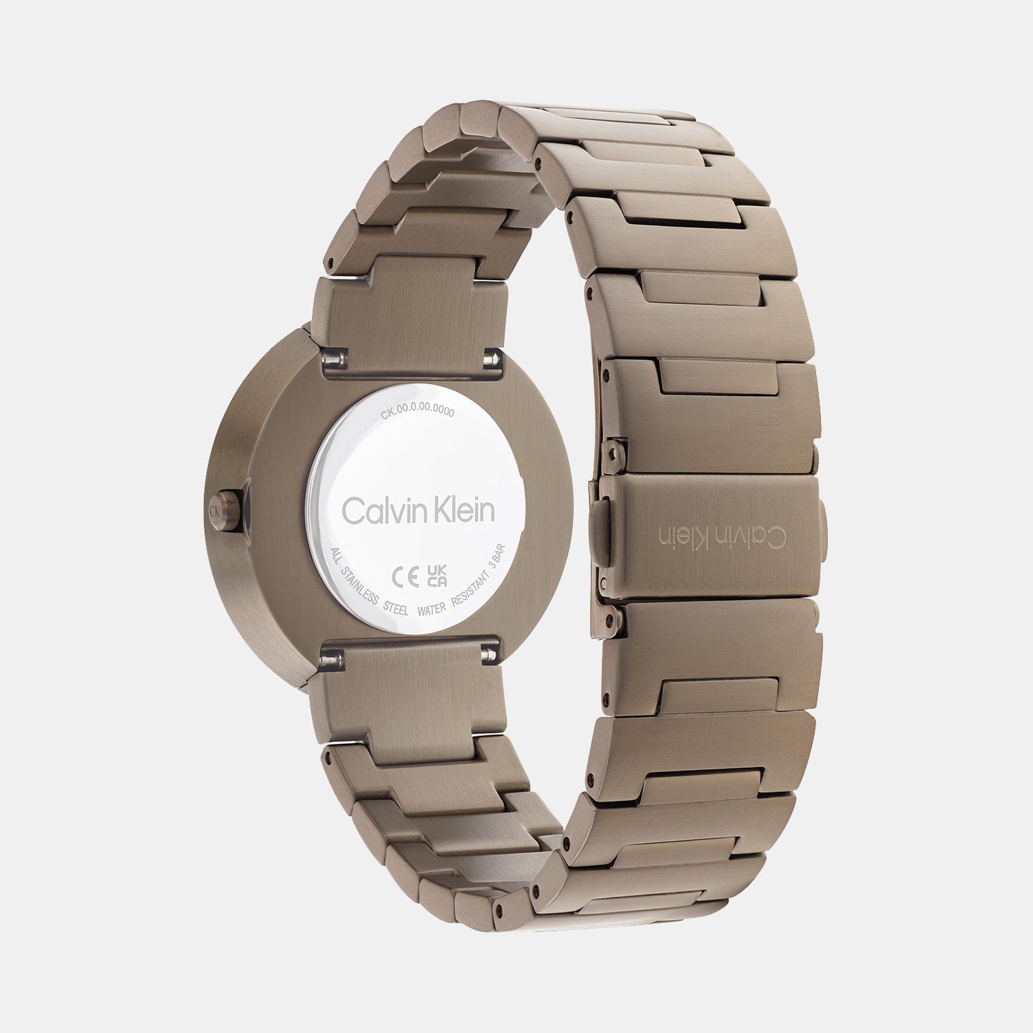 Ck Eccentric Unisex Quartz Khaki Dial Analog Stainless Steel Watch 25200292