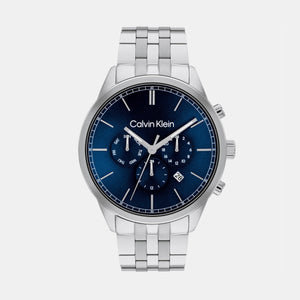 Ck Infinite Men Quartz Blue Dial Chronograph Stainless Steel Watch 25200377
