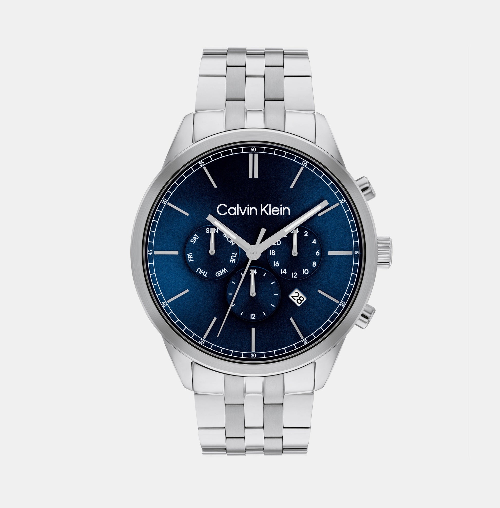 Ck Infinite Men Quartz Blue Dial Chronograph Stainless Steel Watch 25200377