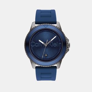 Aqueous Men Quartz Navy Blue Dial Analog Silicone Watch 25200384