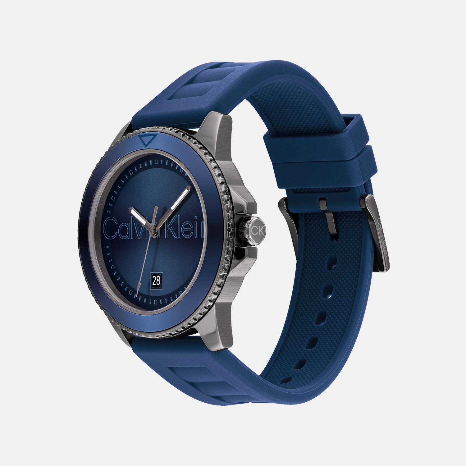 Aqueous Men Quartz Navy Blue Dial Analog Silicone Watch 25200384
