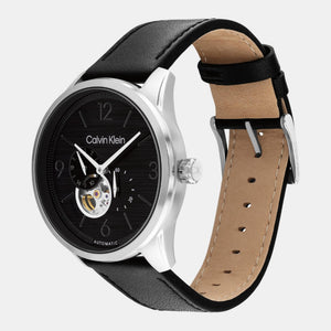Ck Esteem Men Automatic Black Dial Multi-Function Leather Watch 25200388