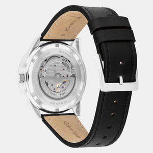 Ck Esteem Men Automatic Black Dial Multi-Function Leather Watch 25200388