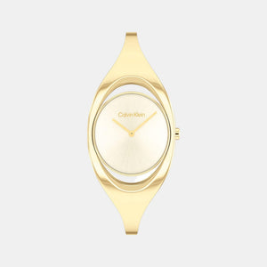 Ck Elation Women Quartz Champagne Dial Analog Stainless Steel Watch 25200391