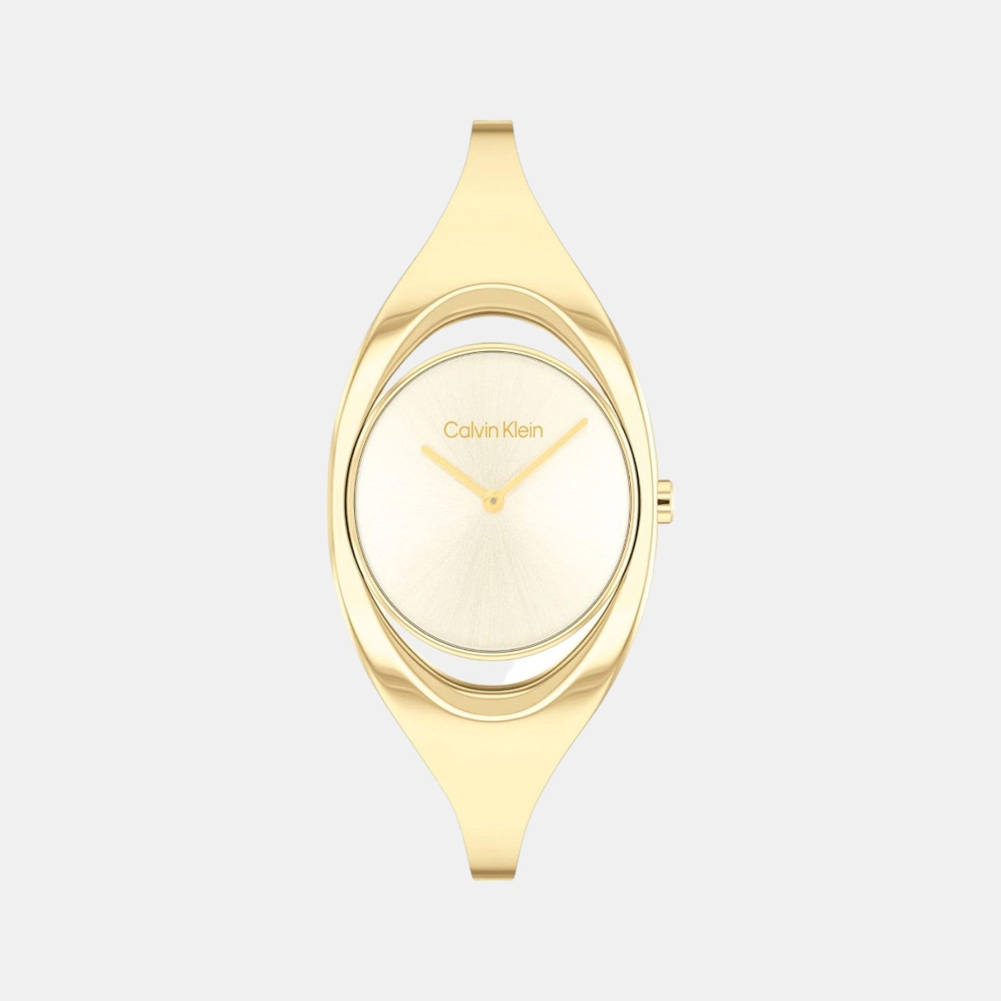Ck Elation Women Quartz Champagne Dial Analog Stainless Steel Watch 25200391