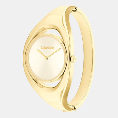 Ck Elation Women Quartz Champagne Dial Analog Stainless Steel Watch 25200391