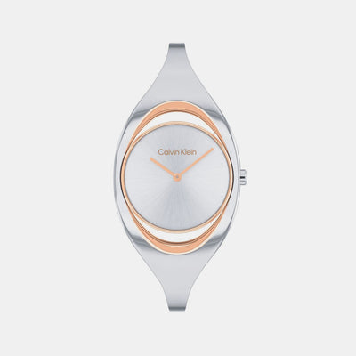Ck Elation Women Quartz Silver Dial Analog Stainless Steel Watch 25200393