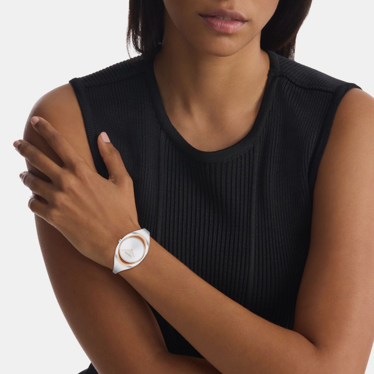 Ck Elation Women Quartz Silver Dial Analog Stainless Steel Watch 25200393