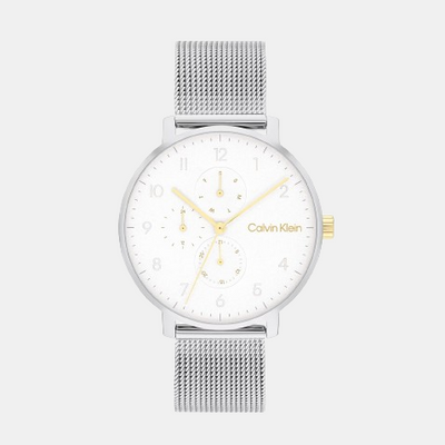 Ck Stun Unisex Quartz Silver Dial Analog Mesh Watch 25200405