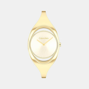 Ck Elation Women Quartz Champagne Dial Analog Stainless Steel Watch 25200422
