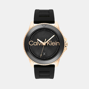 Aqueous Men Quartz Black Dial Analog Silicone Watch 25200425