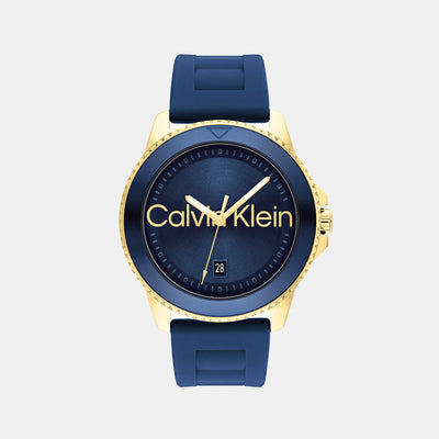 Aqueous Men Quartz Navy Blue Dial Analog Silicone Watch 25200426