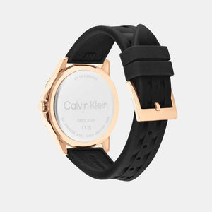 Aqueous Men Quartz Black Dial Analog Silicone Watch 25200425