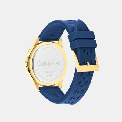 Aqueous Men Quartz Navy Blue Dial Analog Silicone Watch 25200426
