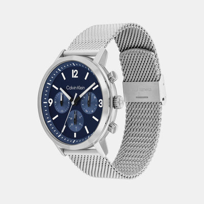Gauge Men Quartz Blue Dial Multi-Function Mesh Watch 25200438