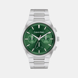 Distinguish Men Quartz Dark Green Dial Multi-Function Stainless Steel Watch 25200441