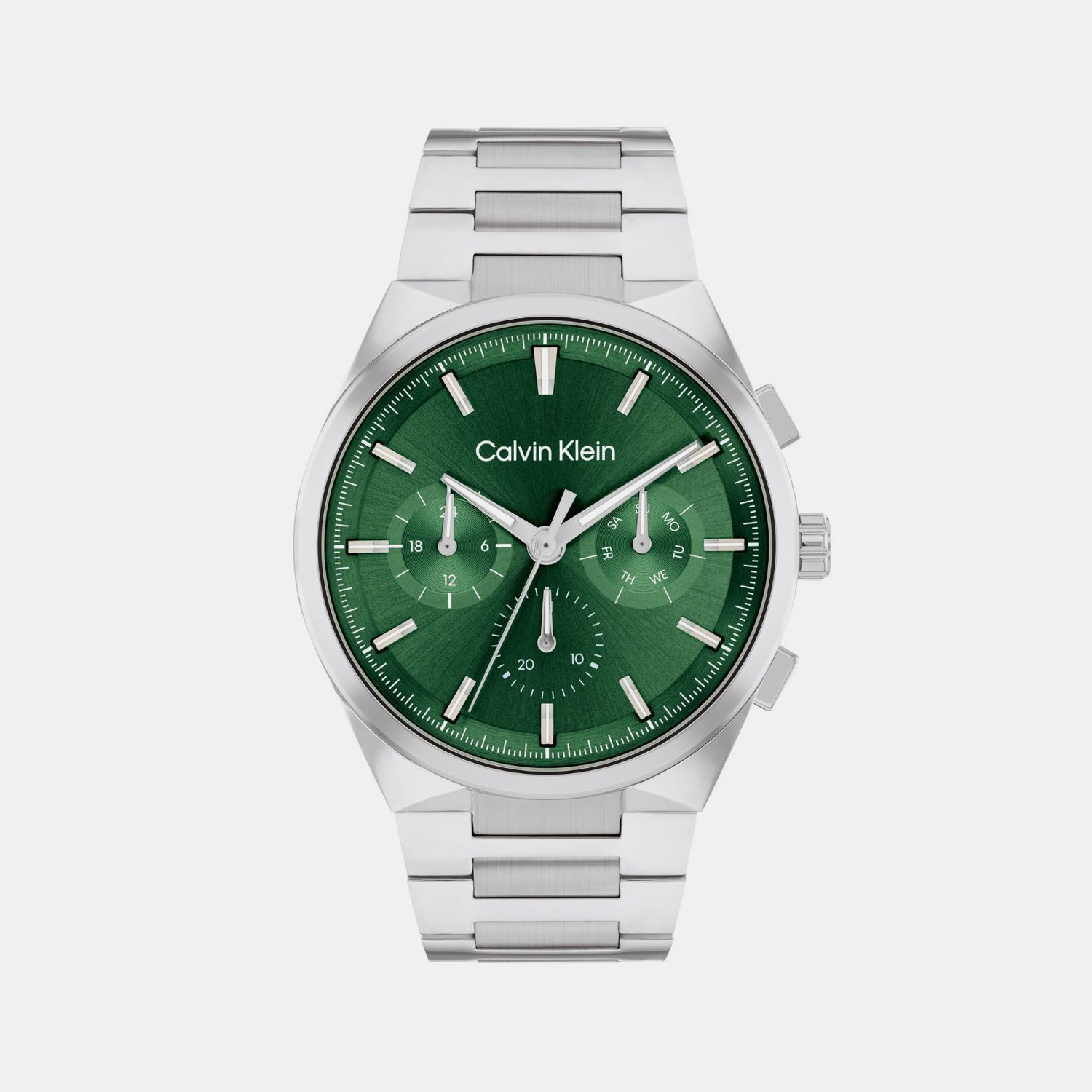 Distinguish Men Quartz Dark Green Dial Multi-Function Stainless Steel Watch 25200441